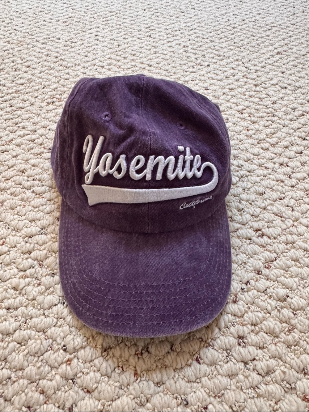 Vintage Yosemite Script Baseball Cap in Deep Purple 0166